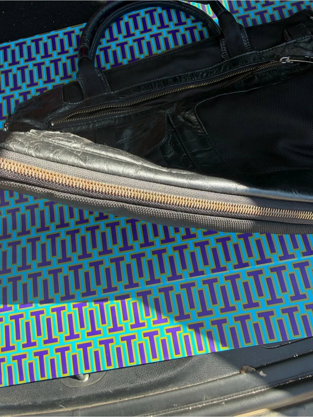 Piquadro Leather Computer Work Bag Black